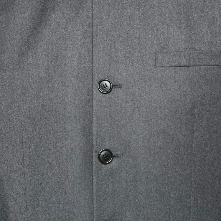 Pre Owned Dior Home Grey Cashmere Felt Coat L
