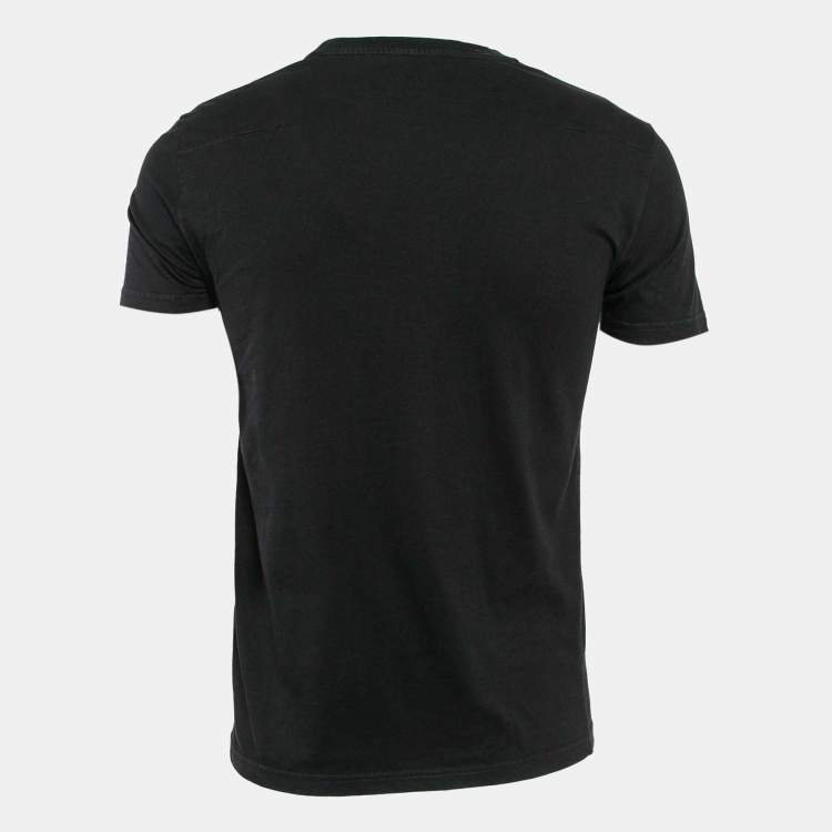 Pre Owned Dior Homme Black Floral Print Jersey T-Shirt XS