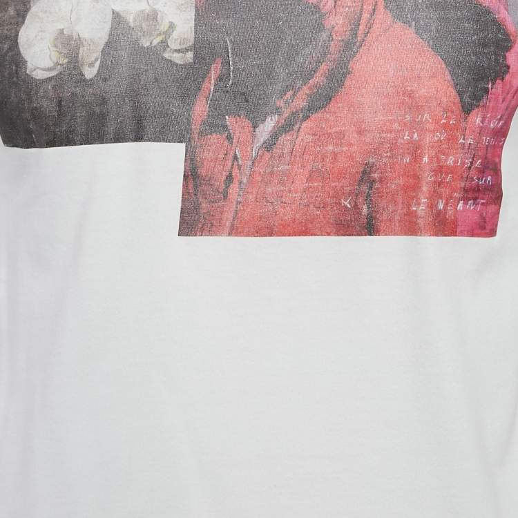 مملوكة مسبقًا Dior Homme White Printed Cotton Jersey T-Shirt XS