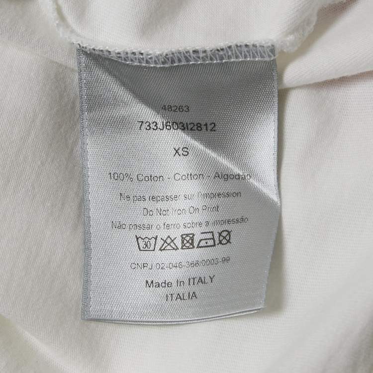 مملوكة مسبقًا Dior Homme White Printed Cotton Jersey T-Shirt XS