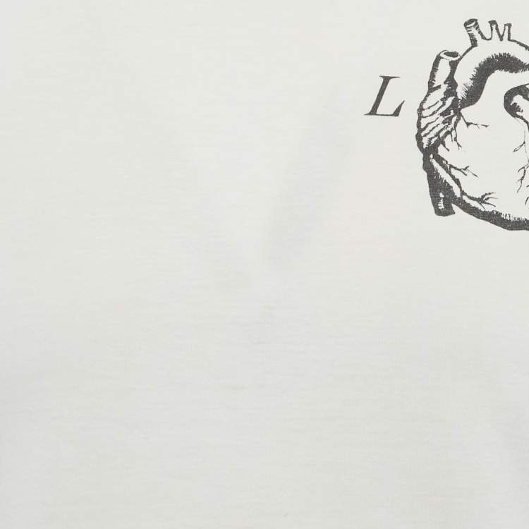 Pre Owned Dior Homme White Love Print Cotton Jersey T-Shirt M