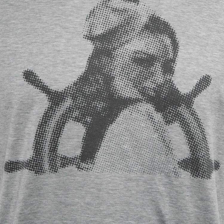 Pre Owned Dior Homme Grey Printed Cotton Jersey T-Shirt XS