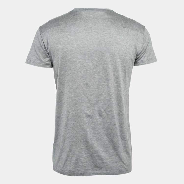 Pre Owned Dior Homme Grey Printed Cotton Jersey T-Shirt XS