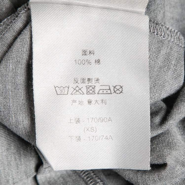 Pre Owned Dior Homme Grey Printed Cotton Jersey T-Shirt XS