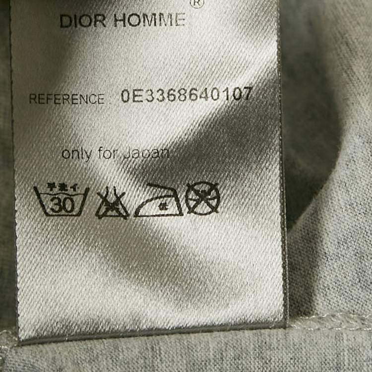 Pre Owned Dior Homme Grey Printed Cotton Jersey T-Shirt S