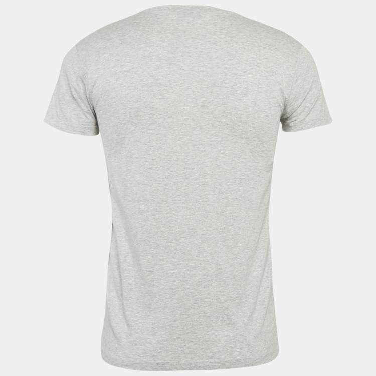 Pre Owned Dior Homme Grey Printed Cotton Jersey T-Shirt S