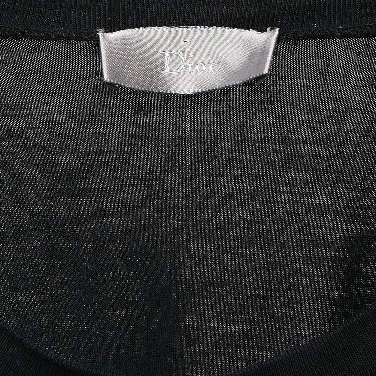 Pre Owned Dior Homme Black Printed Cotton Jersey T-Shirt S