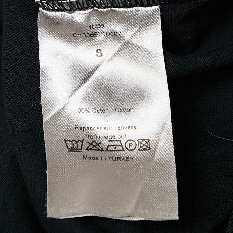 Pre Owned Dior Homme Black Printed Cotton Jersey T-Shirt S