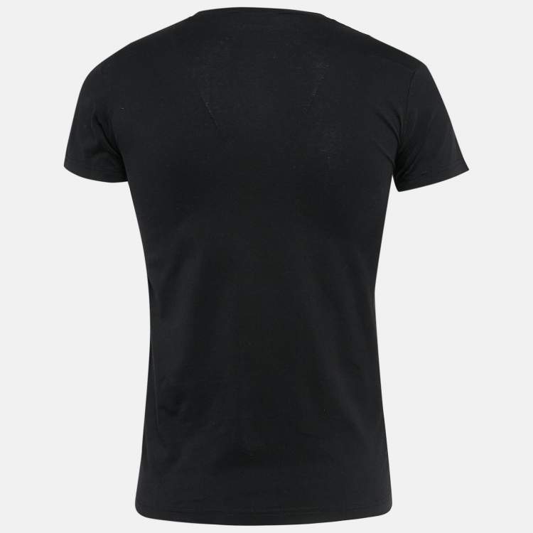 Pre Owned Dior Homme Black Printed Cotton Jersey T-Shirt S