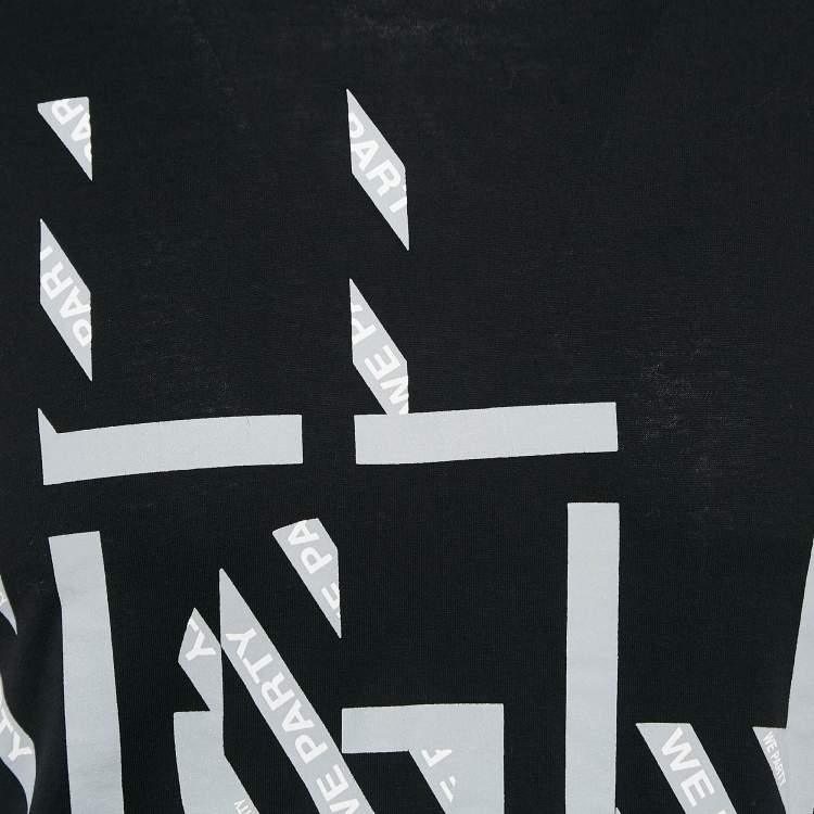 Pre Owned Dior Homme Black Printed Cotton Jersey T-Shirt S