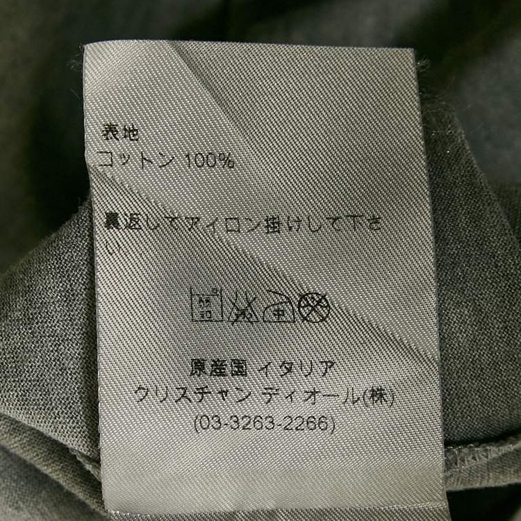 Pre Owned Dior Homme Grey Printed Jersey V-Neck T-Shirt S