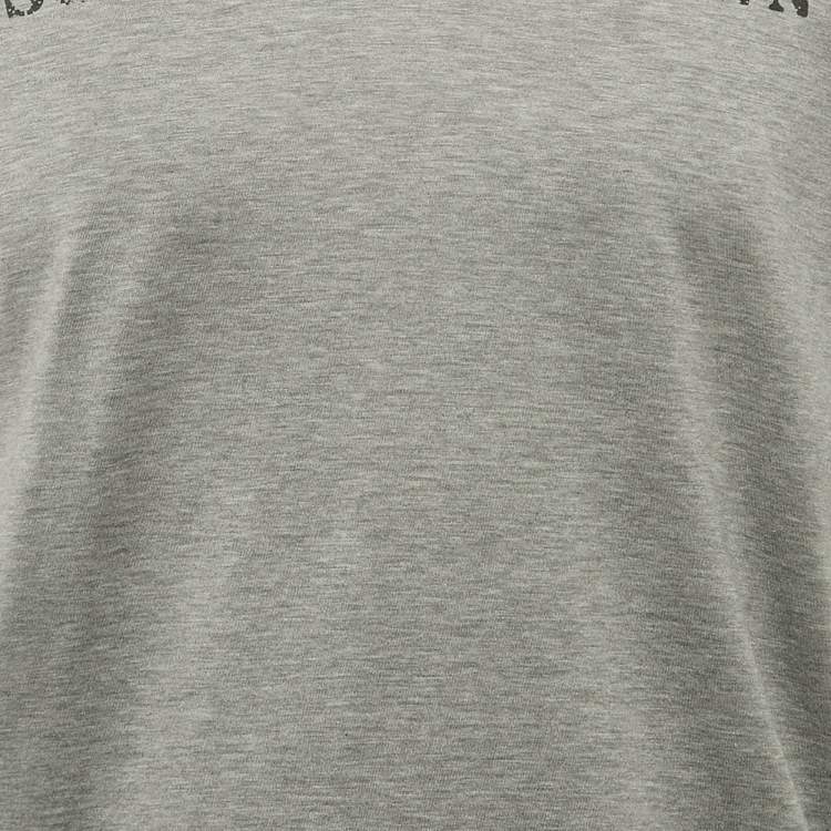 Pre Owned Dior Homme Grey Printed Jersey V-Neck T-Shirt S