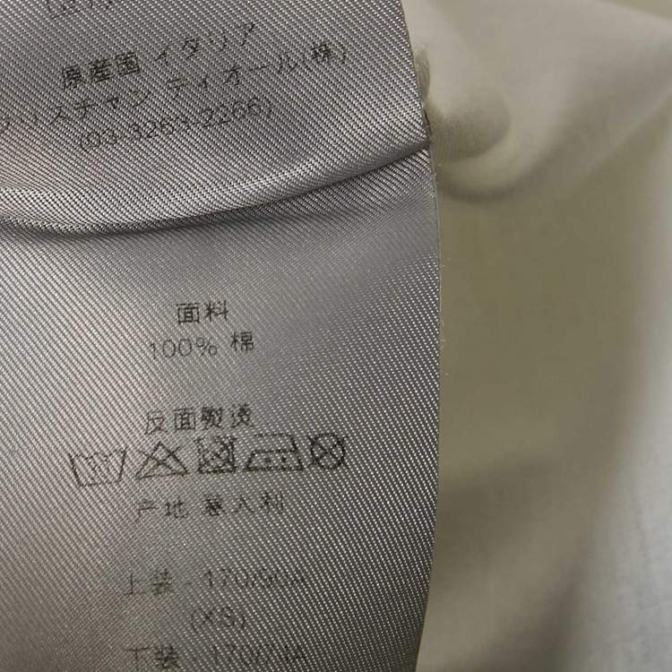 Pre Owned Dior HoMme White Printed Jersey T-Shirt XS