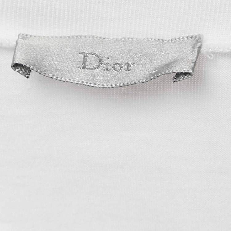 Pre Owned Dior HoMme White Printed Jersey T-Shirt XS
