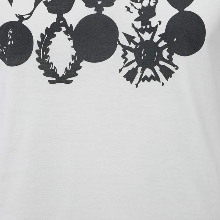 Pre Owned Dior HoMme White Printed Jersey T-Shirt XS