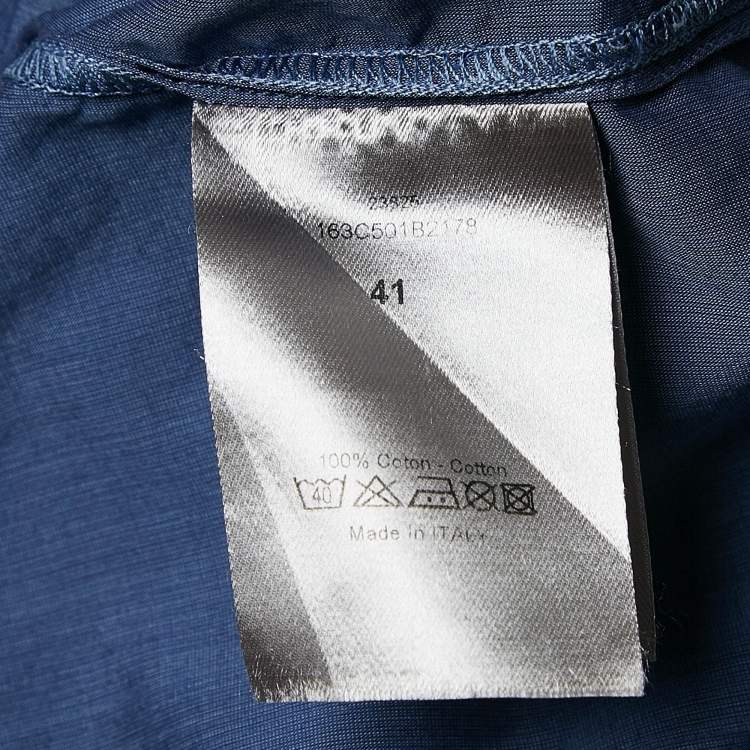 Pre Owned Dior Homme Blue Bee Embroidered Cotton Shirt L