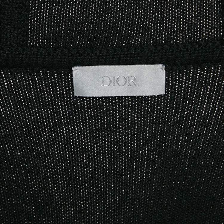 Pre Owned Dior Homme Black CD Icon Cashmere Knit Hooded Sweatshirt XS