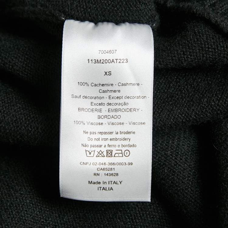 Pre Owned Dior Homme Black CD Icon Cashmere Knit Hooded Sweatshirt XS