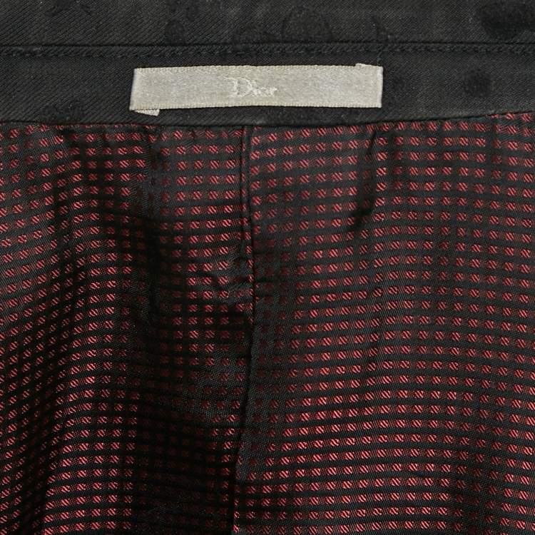Pre Owned Dior Homme Black Wool Flock Detail Single Breasted Blazer S