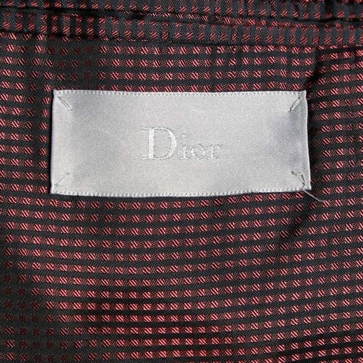 Pre Owned Dior Homme Black Wool Flock Detail Single Breasted Blazer S