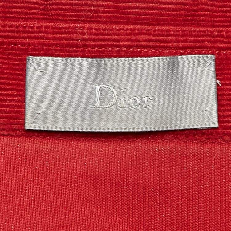Pre Owned Dior Homme Red Corduroy Regular Fit Shirt S