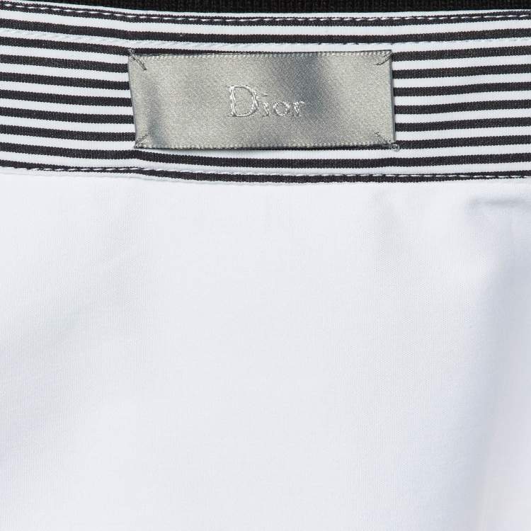 Pre Owned Dior Homme White Bug Embroidered Cotton Shirt M