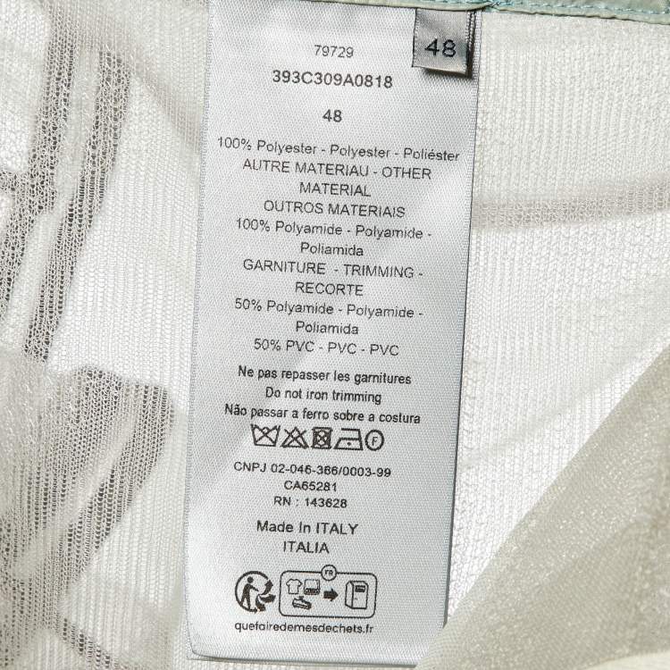 Pre Owned Dior Homme Sage Green Sheer Tulle Hooded Long  Jacket M