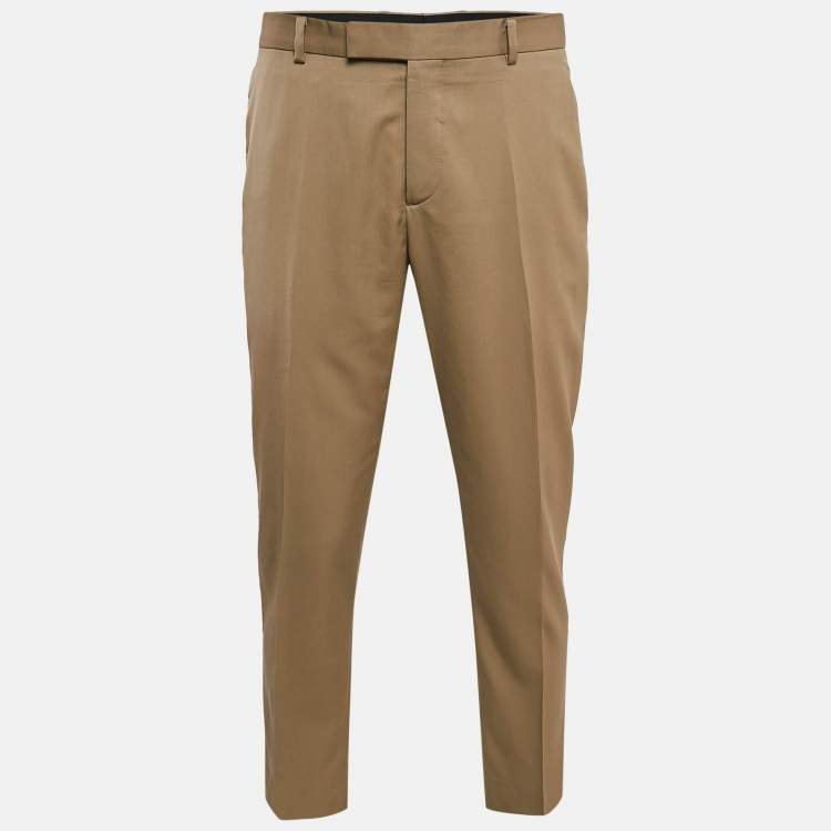 Pre Owned Dior Homme Brown Wool Formal Trousers XL