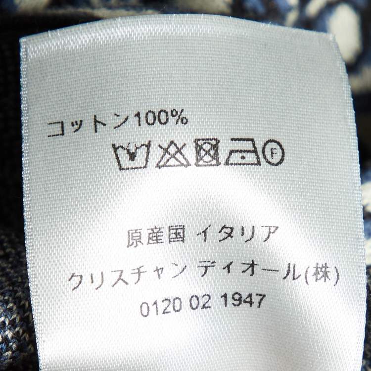 Pre Owned Dior Homme Blue Oblique Jacquard Knit Overshirt L