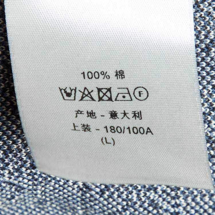 Pre Owned Dior Homme Blue Oblique Jacquard Knit Overshirt L