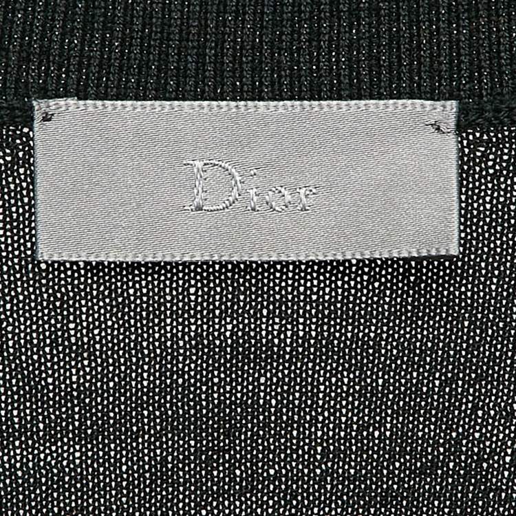 Pre Owned Dior Homme Dark Green Wool Knit V-Neck Sweatshirt S
