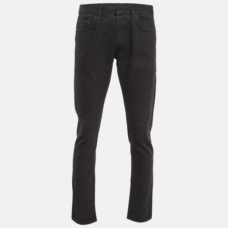 Pre Owned Dior Homme Black Denim Buttoned Jeans L Waist 34"