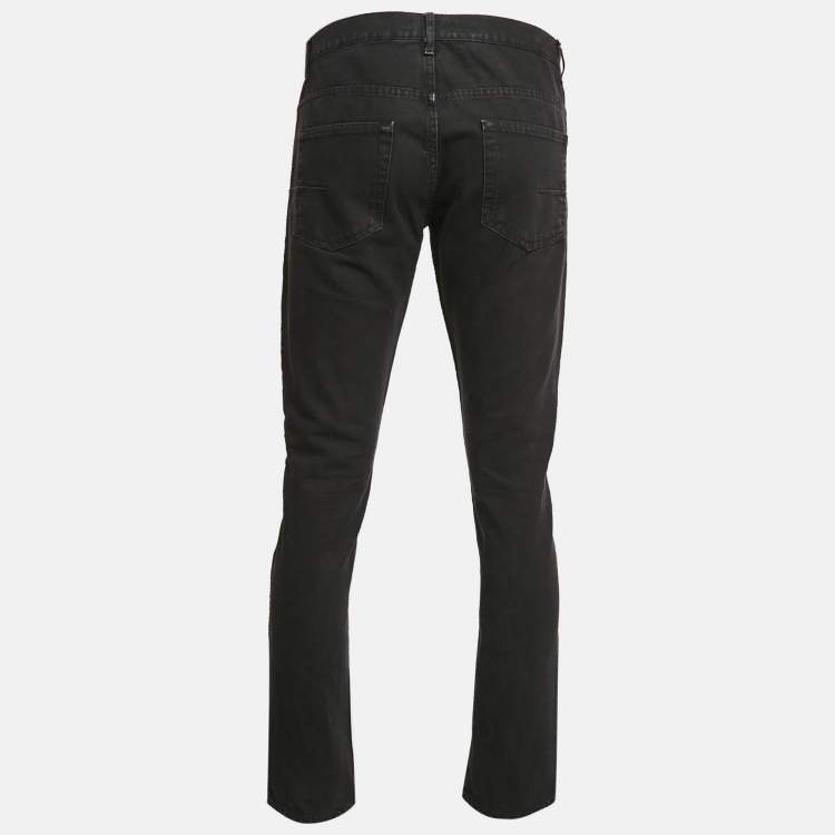 Pre Owned Dior Homme Black Denim Buttoned Jeans L Waist 34"