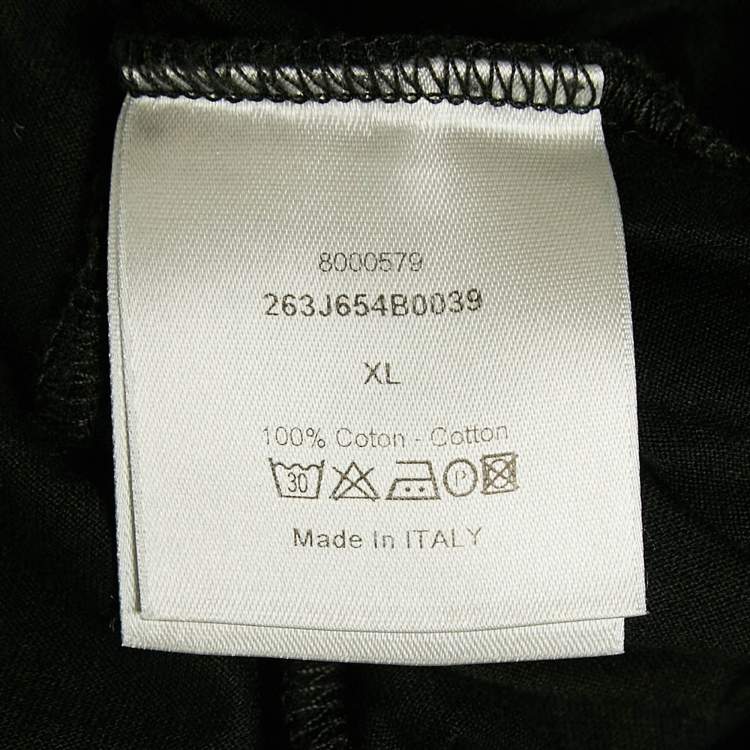 Pre Owned Dior Home Black Bee Embroidered Jersey Crew Neck T-Shirt XL