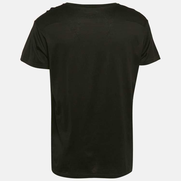 Pre Owned Dior Home Black Bee Embroidered Jersey Crew Neck T-Shirt XL