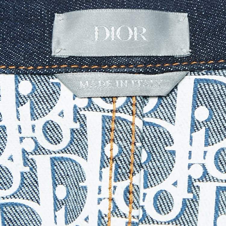 Pre Owned Dior Homme Navy Blue Denim Button Front Jacket S