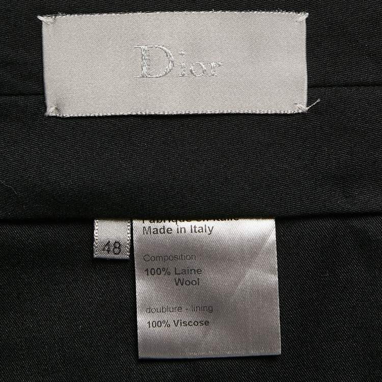 Pre Owned Dior Homme Black Wool Formal Trousers M