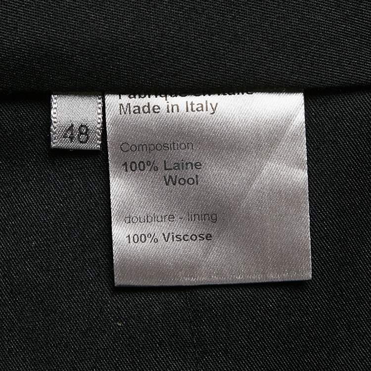 Pre Owned Dior Homme Black Wool Formal Trousers M
