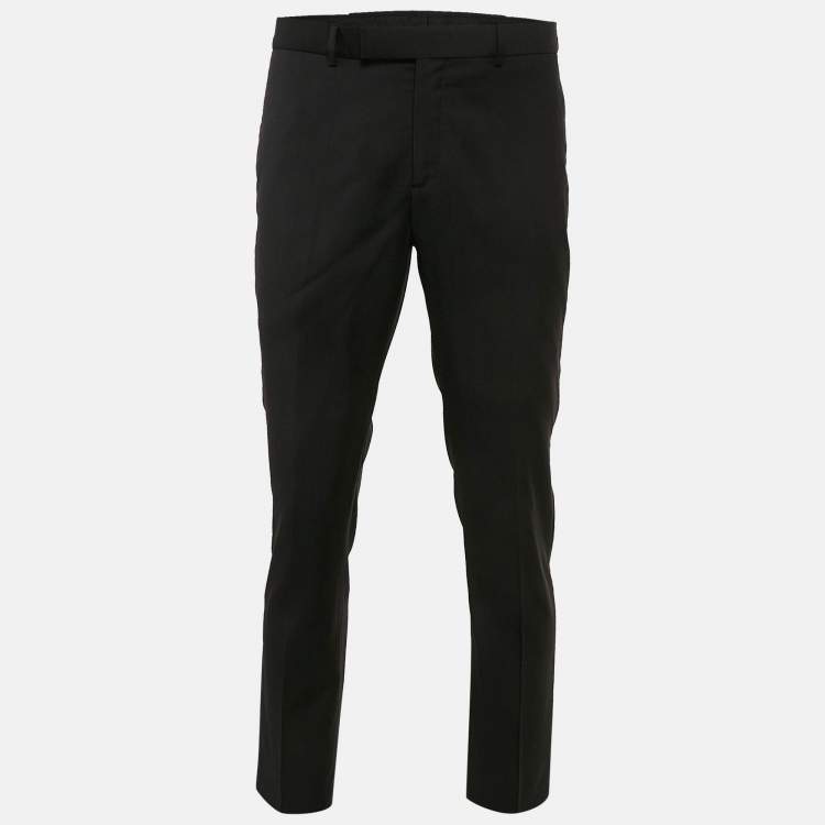 Pre Owned Dior Homme Black Wool Formal Trousers M