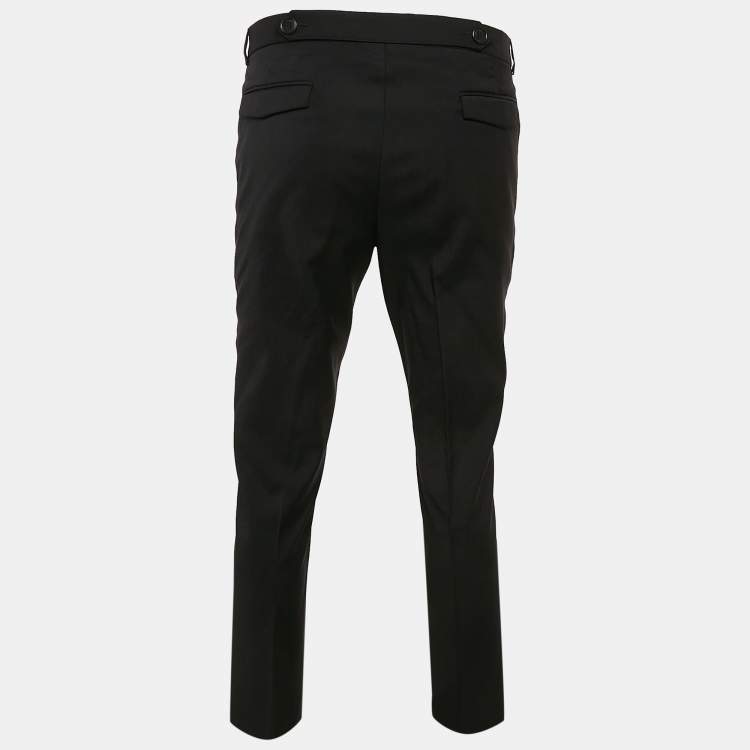 Pre Owned Dior Homme Black Wool Formal Trousers M