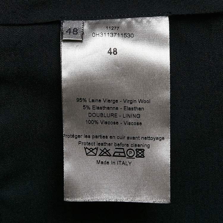 Pre Owned Dior Homme Black Wool Formal Trousers M
