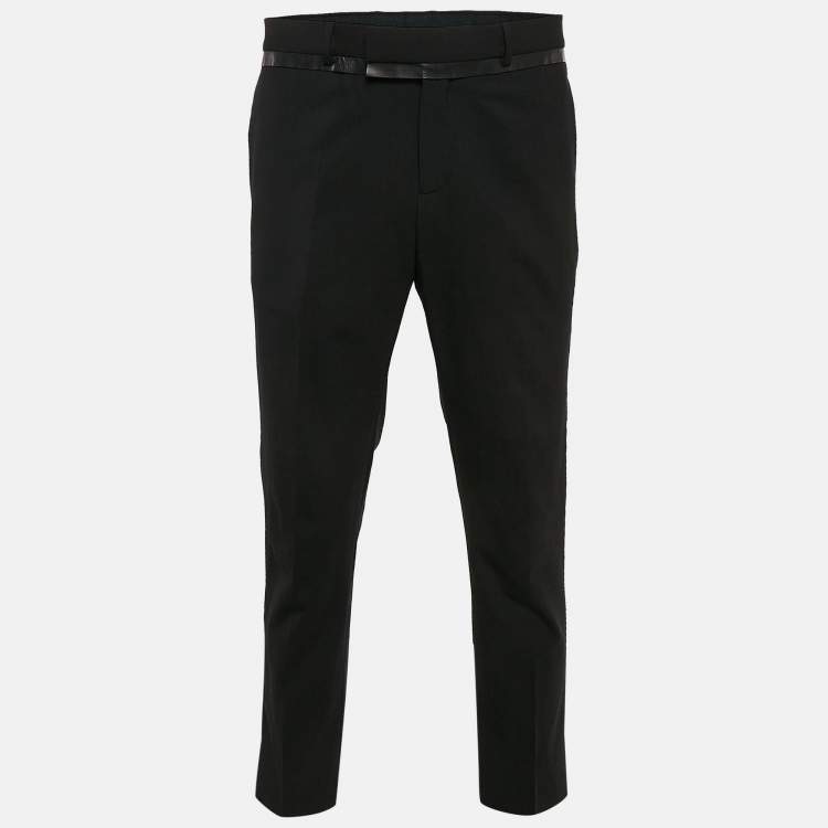 Pre Owned Dior Homme Black Wool Formal Trousers M