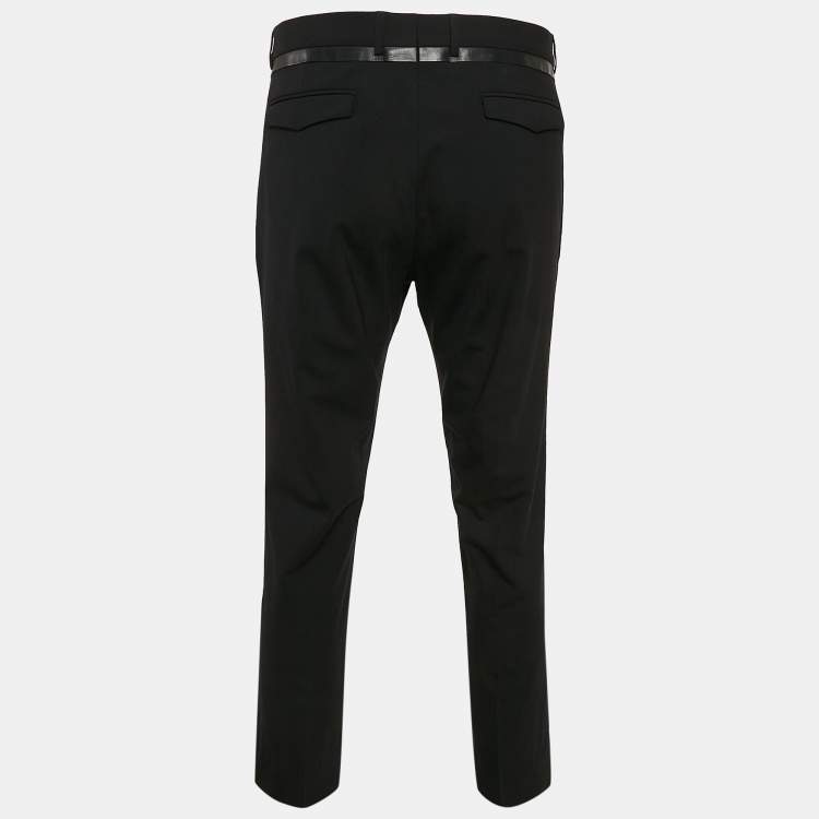 Pre Owned Dior Homme Black Wool Formal Trousers M