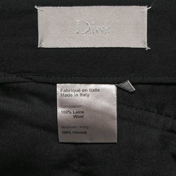 Pre Owned Dior Homme Black Wool Formal Trousers M