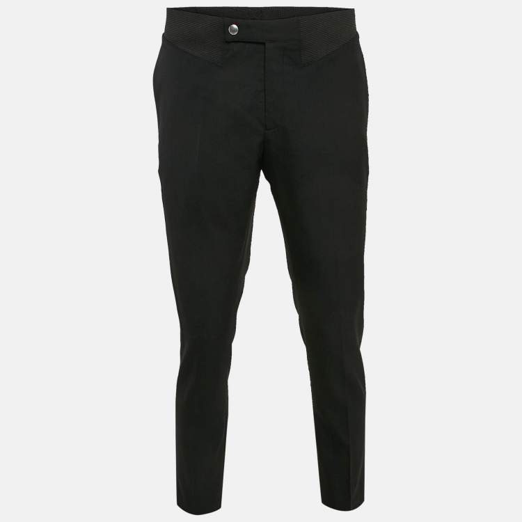 Pre Owned Dior Homme Black Wool Formal Trousers M