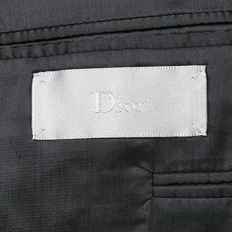 Pre Owned Dior Homme Navy Blue Wool Single Breasted Pants Suit M