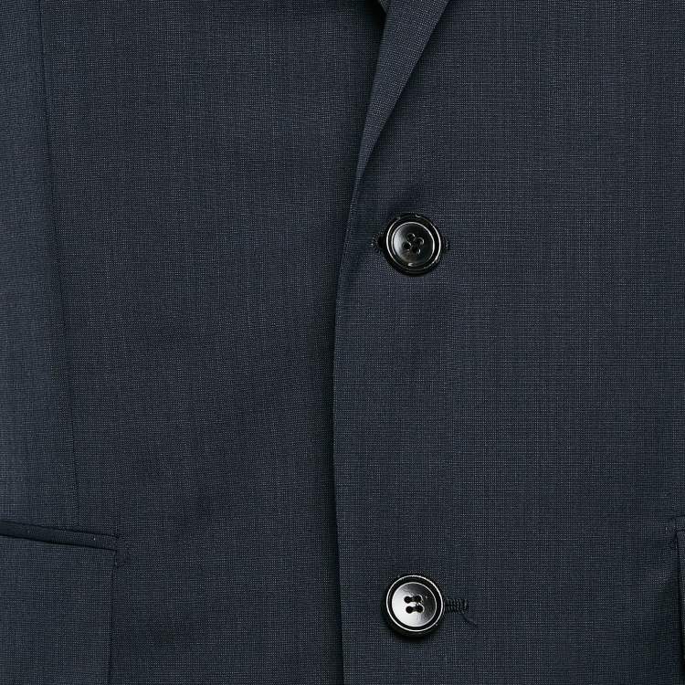 Pre Owned Dior Homme Navy Blue Wool Single Breasted Pants Suit M