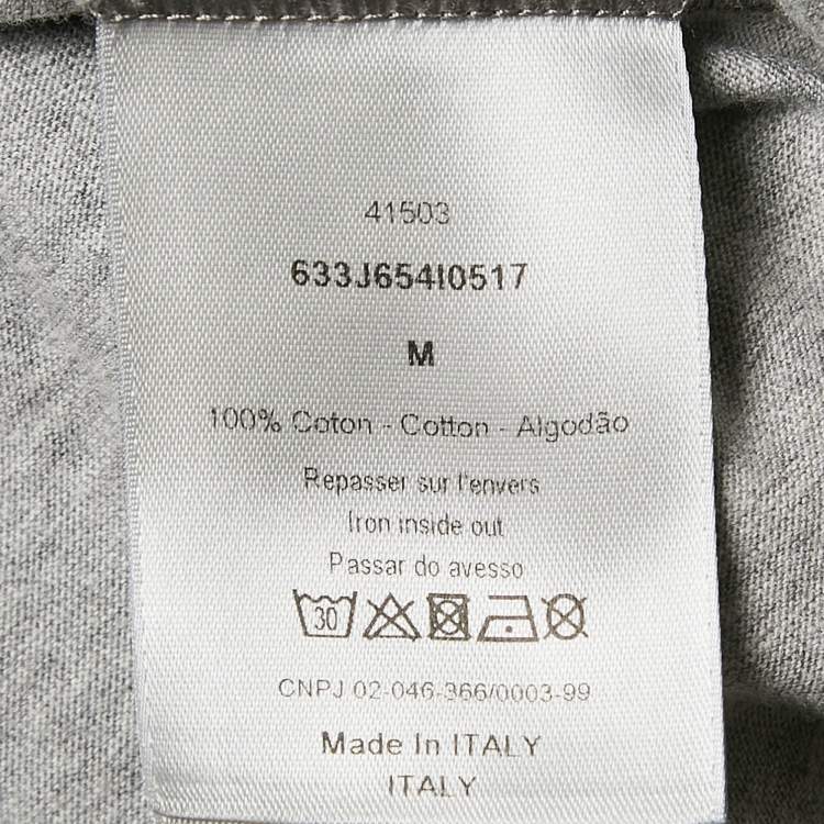 Pre Owned Dior Homme Grey Printed Cotton Half Sleeve T-Shirt M