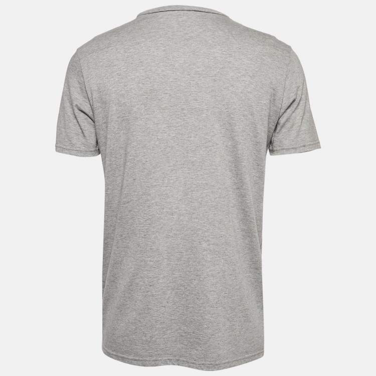Pre Owned Dior Homme Grey Printed Cotton Half Sleeve T-Shirt M
