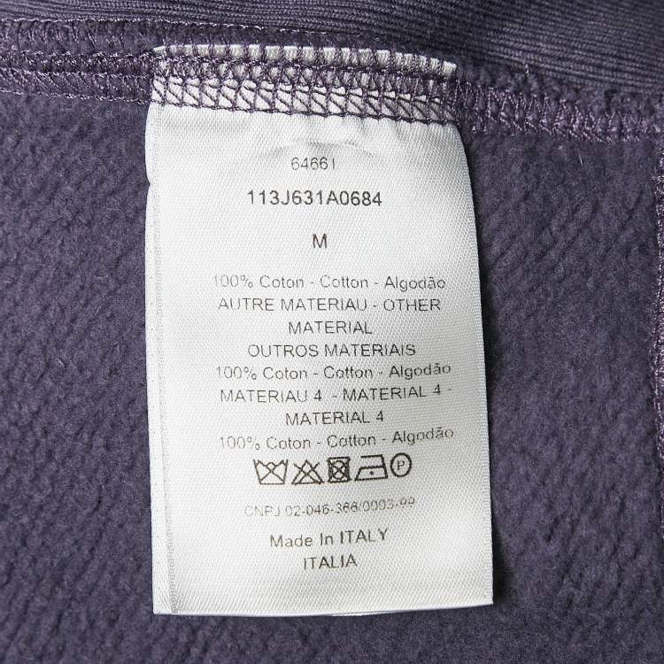 Pre Owned Dior Purple Oblique Jacquard Terry Cotton Hooded Sweatshirt M